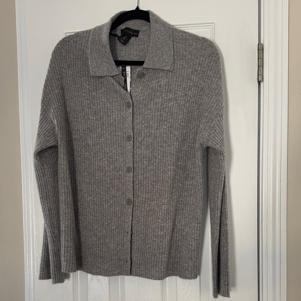 House of Harlow 1960 Cashmere Gray Ribbed Sweater